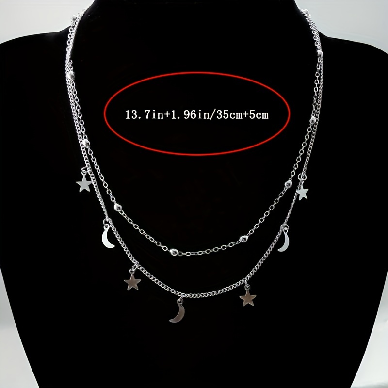 Men's Retro Pentagram Moon Pendant Necklace